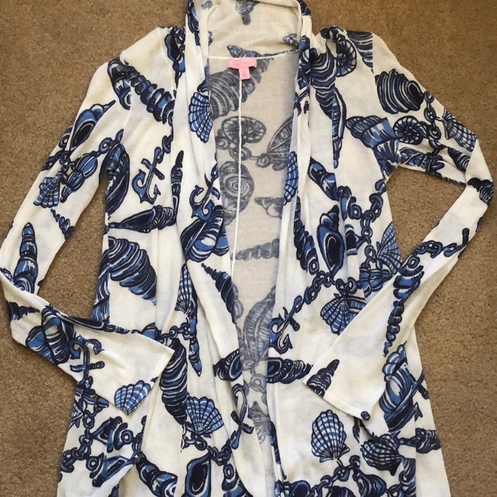Lilly Pulitzer Stuffed Shells Cardigan, Mint